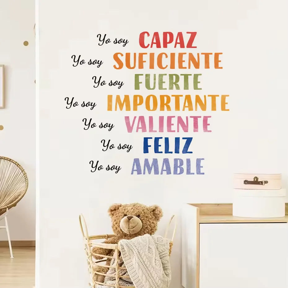 Spanish Wall Stickers for Kids Room & Therapy Office