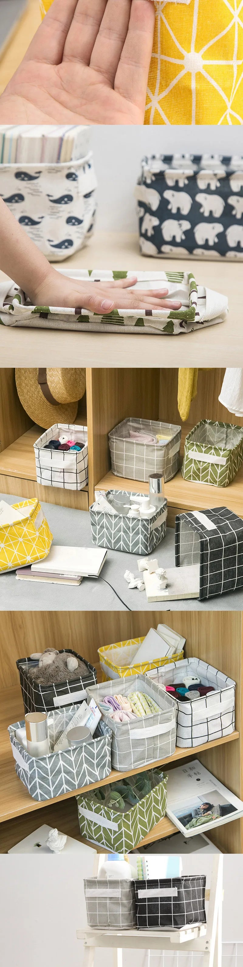 Small Foldable Canvas Storage Basket