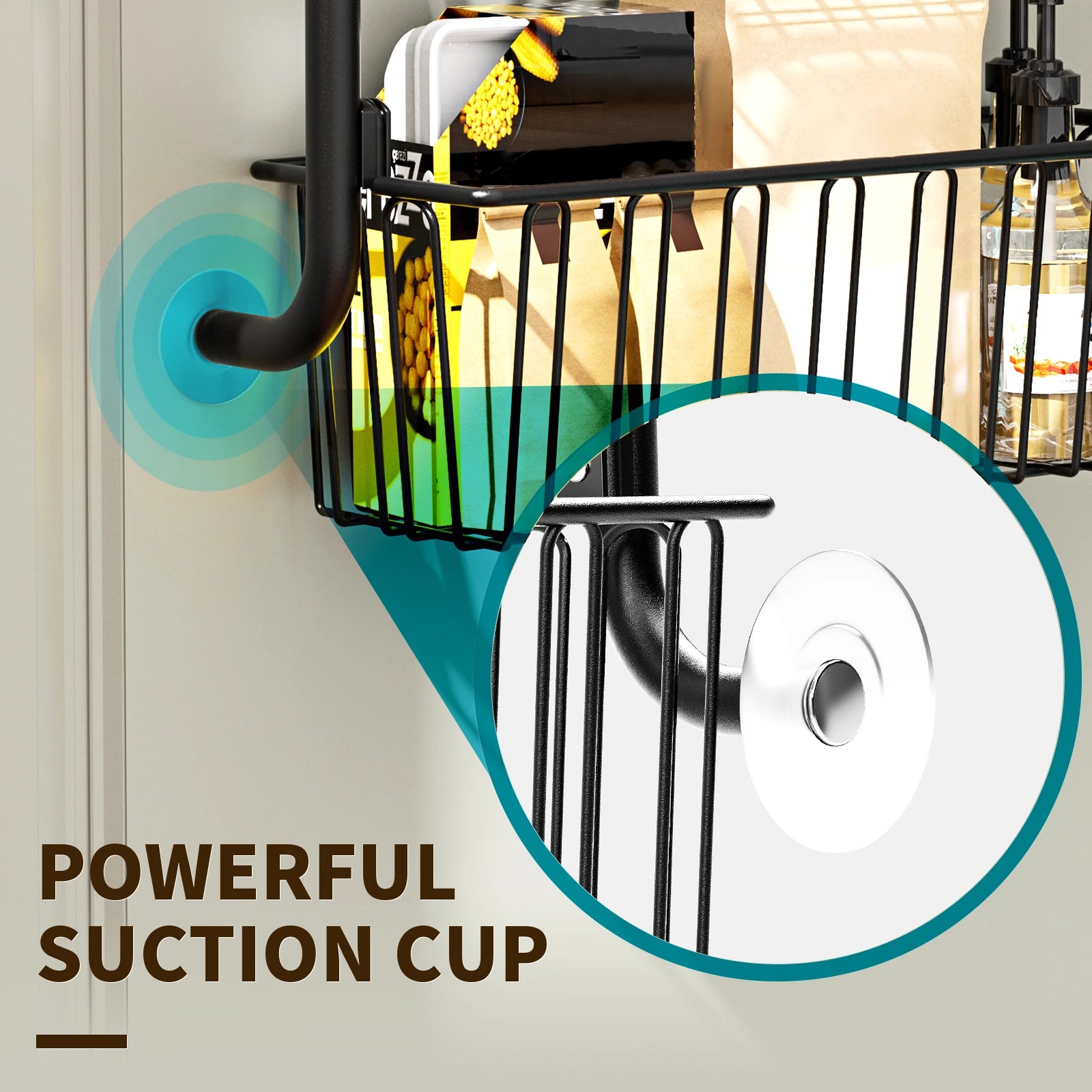 Multi-Layer Hanging Door Storage Basket – Black