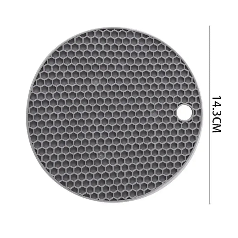 Round Heat-Resistant Silicone Mat Coasters – Non-Slip Pot Holders