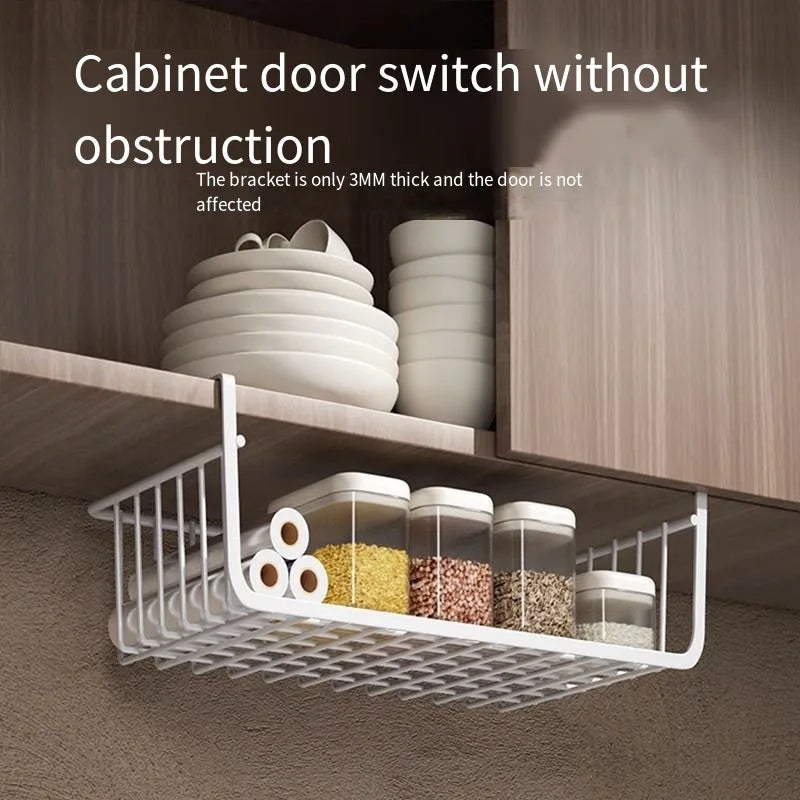 Hanging Kitchen Storage Rack – Layered Cabinet Organizer