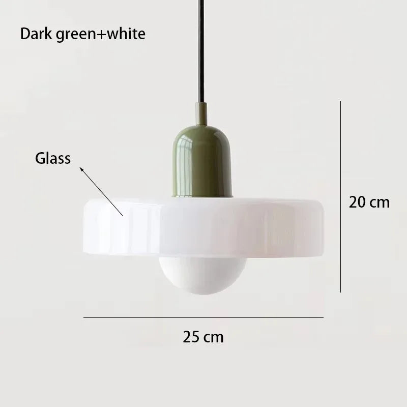 Nordic Glass Pendant Light – Pink/Orange/White Home Lighting