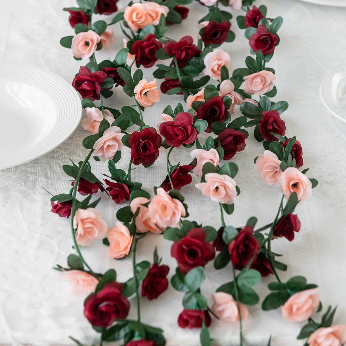 250CM Artificial Rose Vine – Decorative Fake Flower Garland