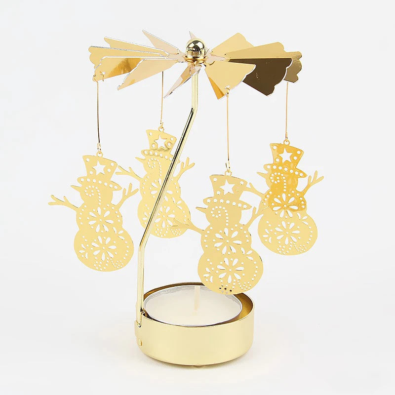 Metal Rotating Candle Holder – Christmas & Party Decor