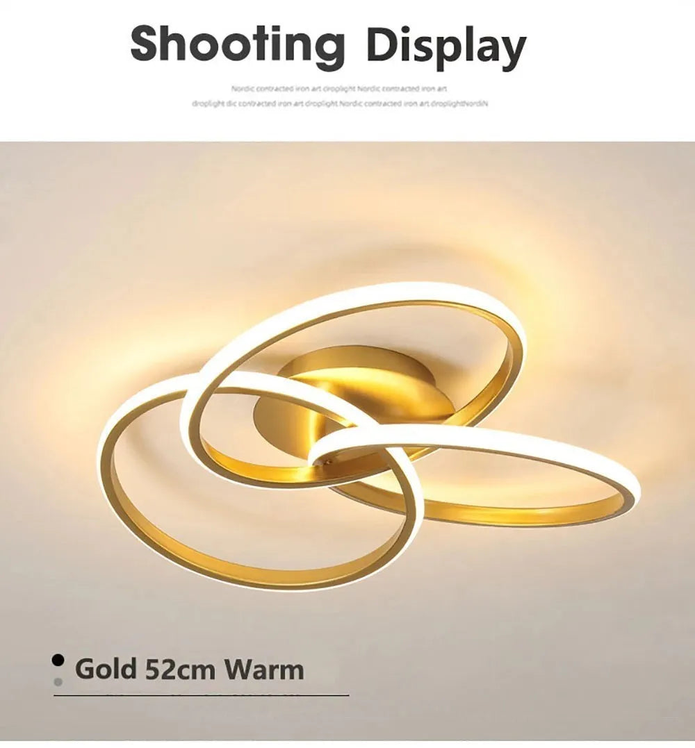 Modern LED Trefoil Ceiling Light – Dimmable Acrylic Lamp