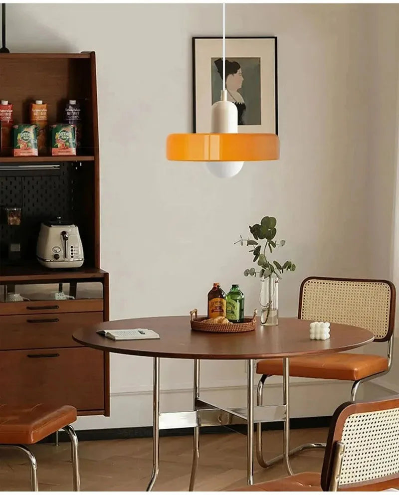 Nordic Glass Pendant Light – Pink/Orange/White Home Lighting