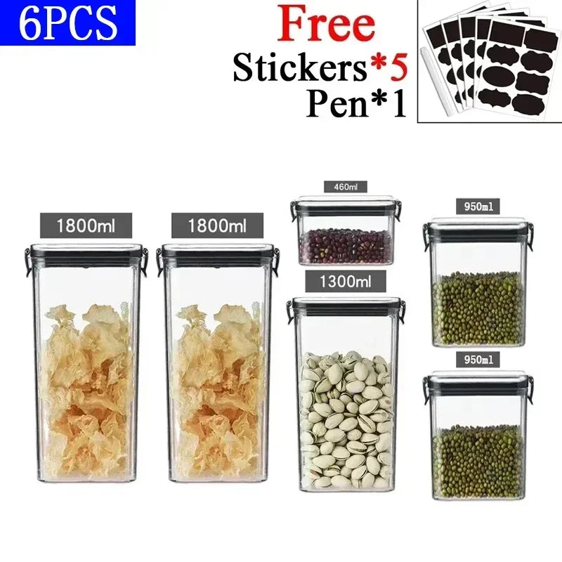 Kitchen Stackable Sealed Food Storage Containers Set (460–1800ml)