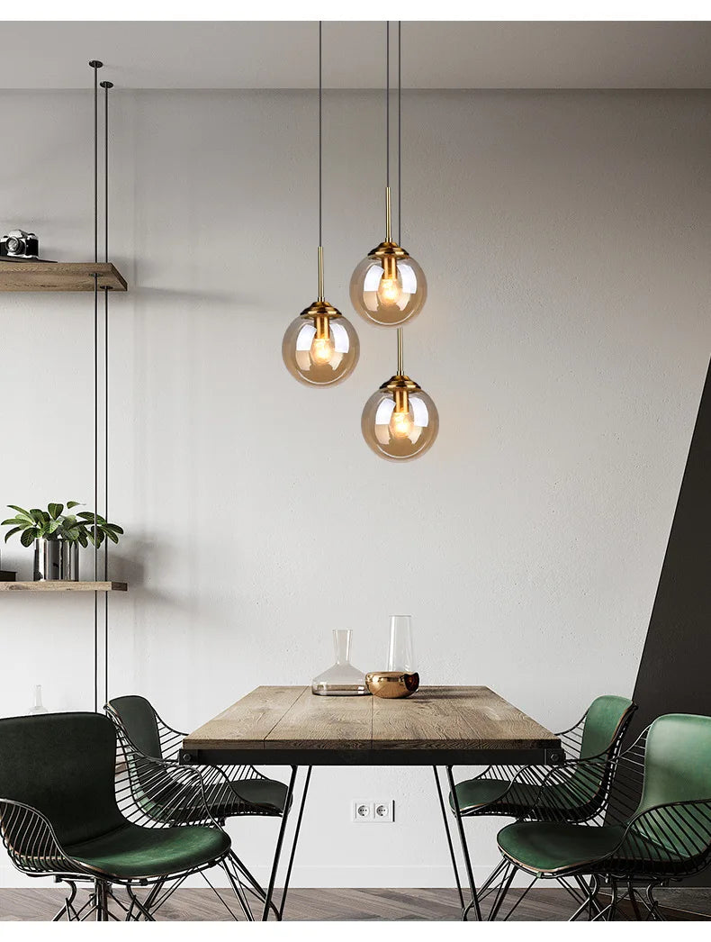 Modern Luxury Nordic LED Glass Pendant Lamp