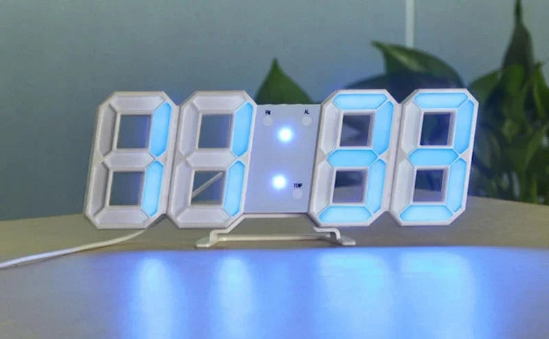 3D Digital LED Wall Clock with Night Glow & Adjustable Settings