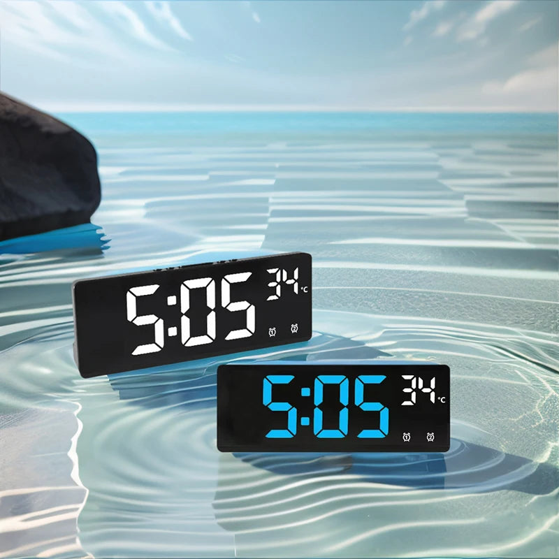 Digital Travel Alarm Clock with Temperature & Large Display
