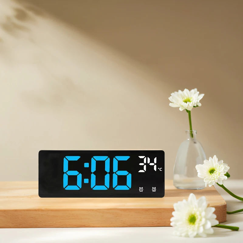 Digital Travel Alarm Clock with Temperature & Large Display
