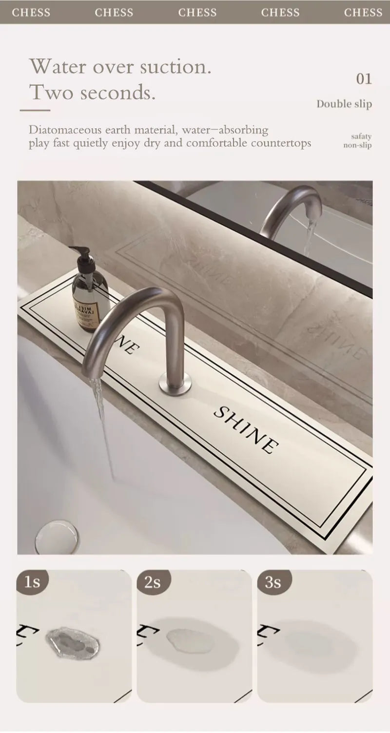Diatomite Sink Splash Pad – Absorbent Drying Mat