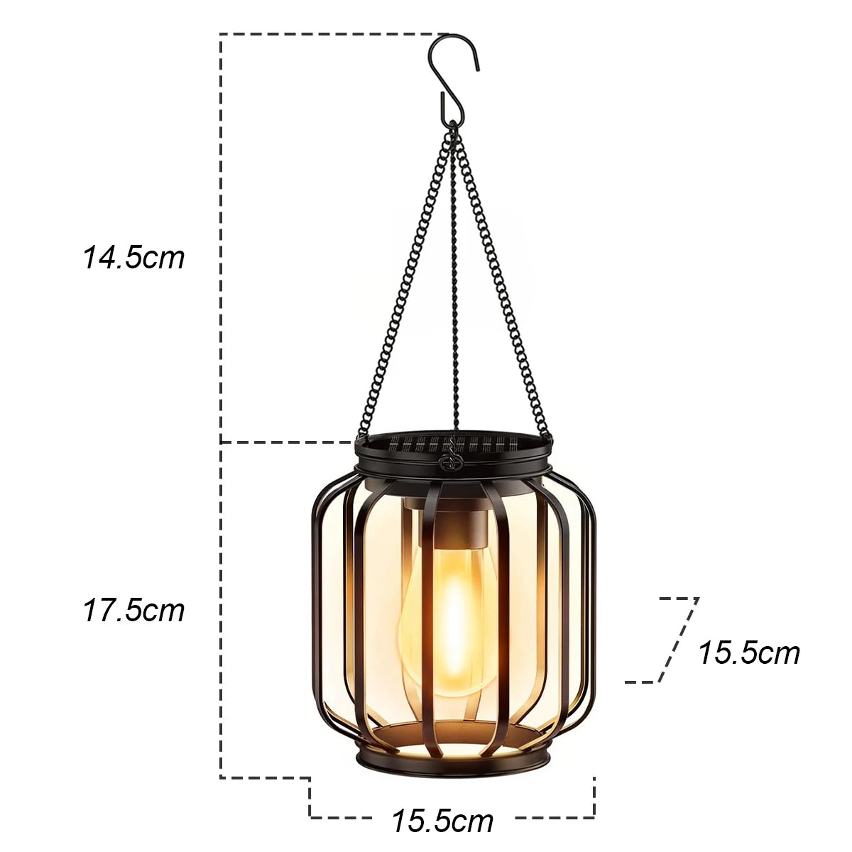 Solar Lantern Led Light Daylight Sensor Garden Lamps Lights Outdoor Waterproof 3000k Landscape Iron-art With Durable Chain Decor