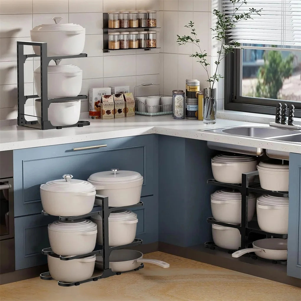 2025 Adjustable 6-Tier Pots & Pans Organizer Rack
