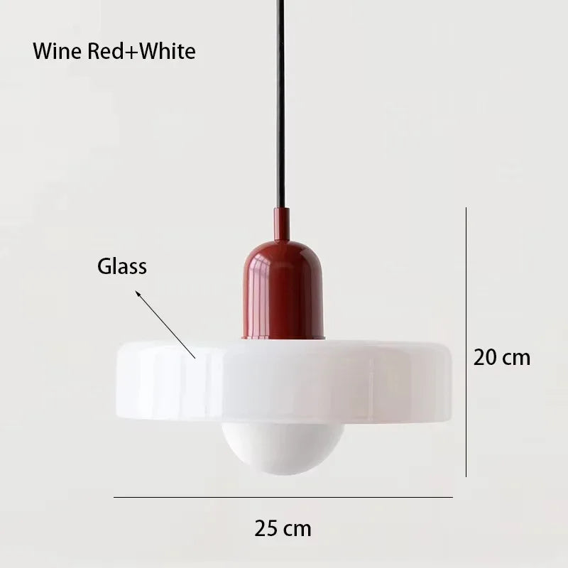 Nordic Glass Pendant Light – Pink/Orange/White Home Lighting