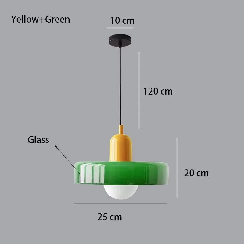 Nordic Glass Pendant Light – Pink/Orange/White Home Lighting