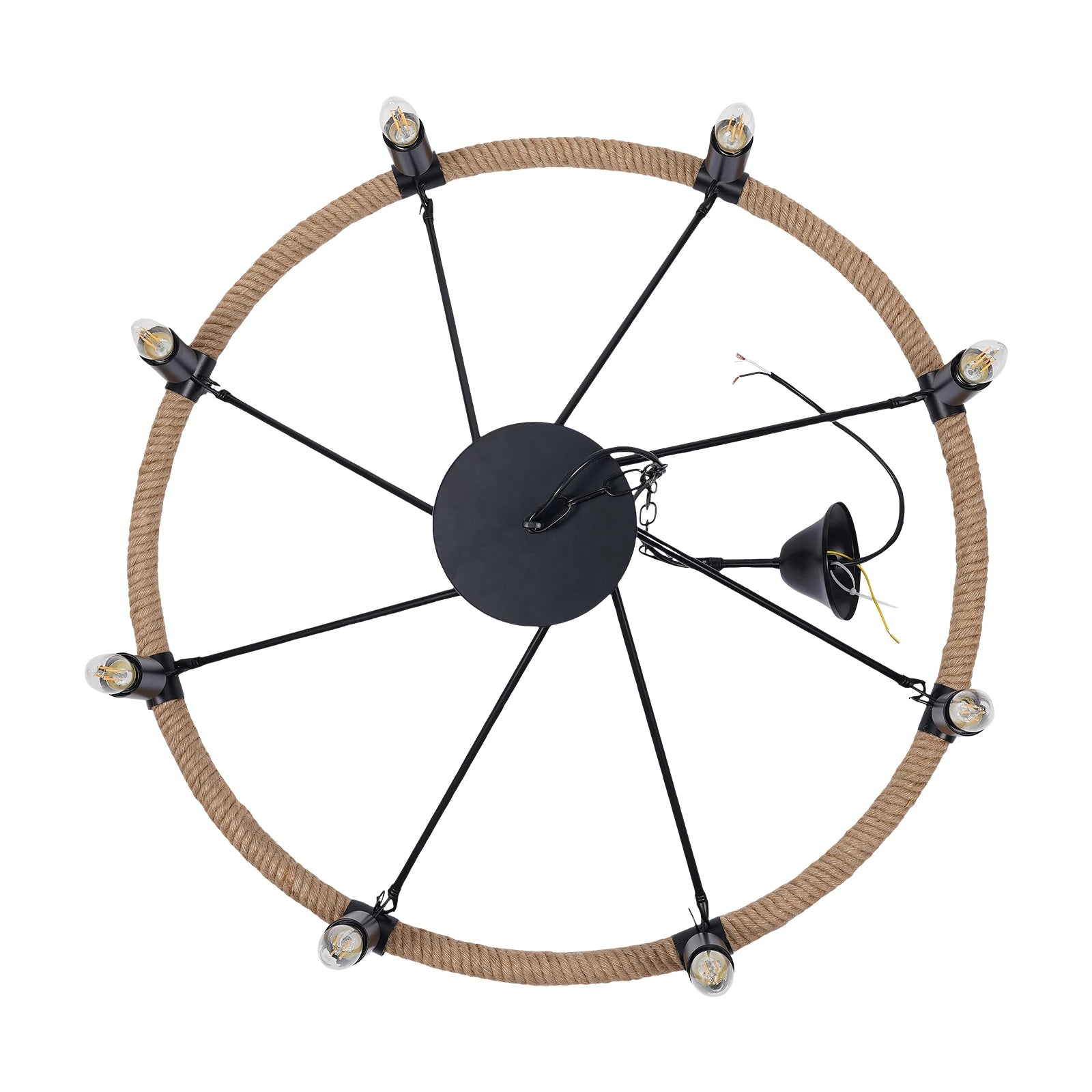 31.5" Rustic Wagon Wheel Farmhouse Chandelier