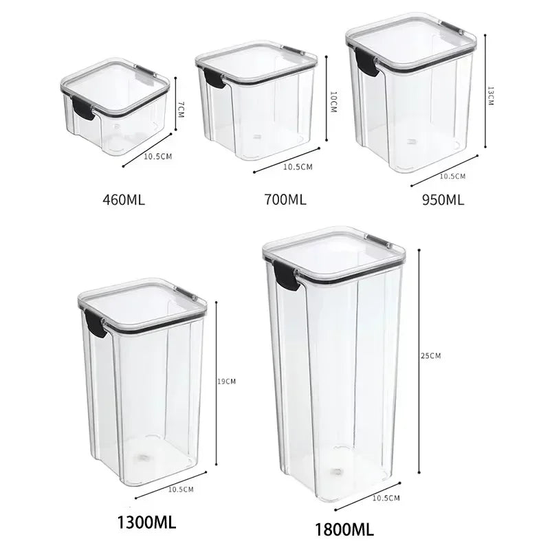 Kitchen Stackable Sealed Food Storage Containers Set (460–1800ml)