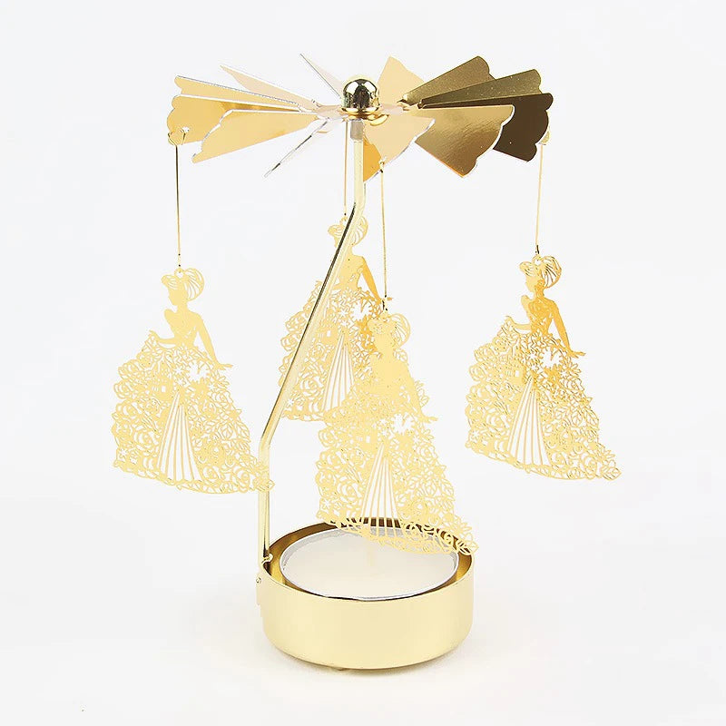 Metal Rotating Candle Holder – Christmas & Party Decor