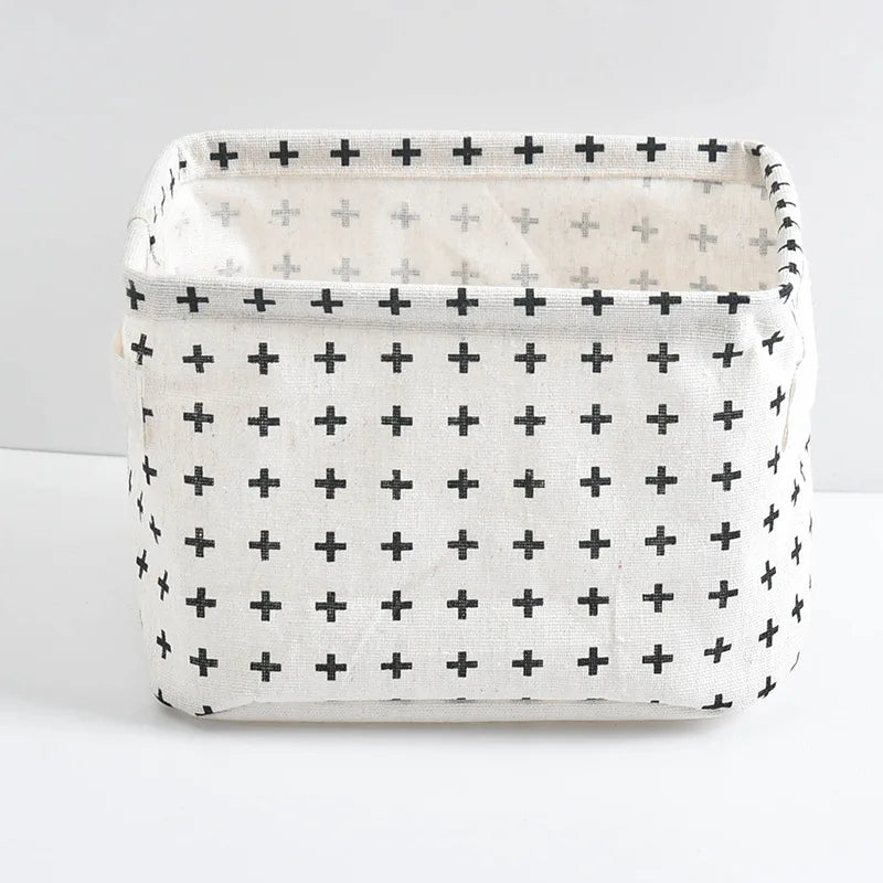 Small Foldable Canvas Storage Basket