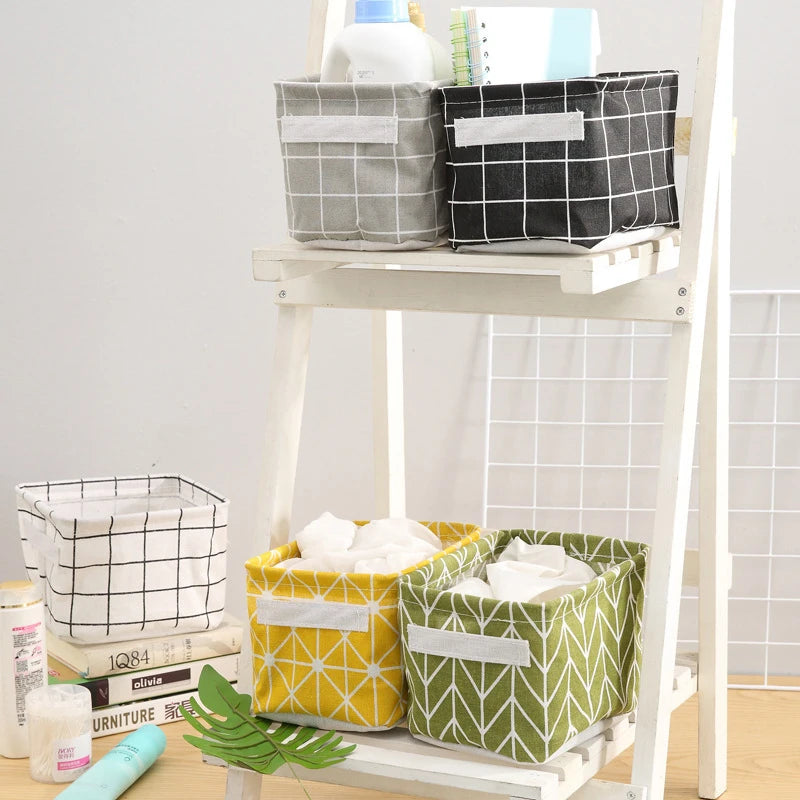 Small Foldable Canvas Storage Basket