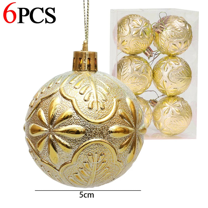 6Pcs Christmas Ball Ornaments – Xmas Tree Pendants