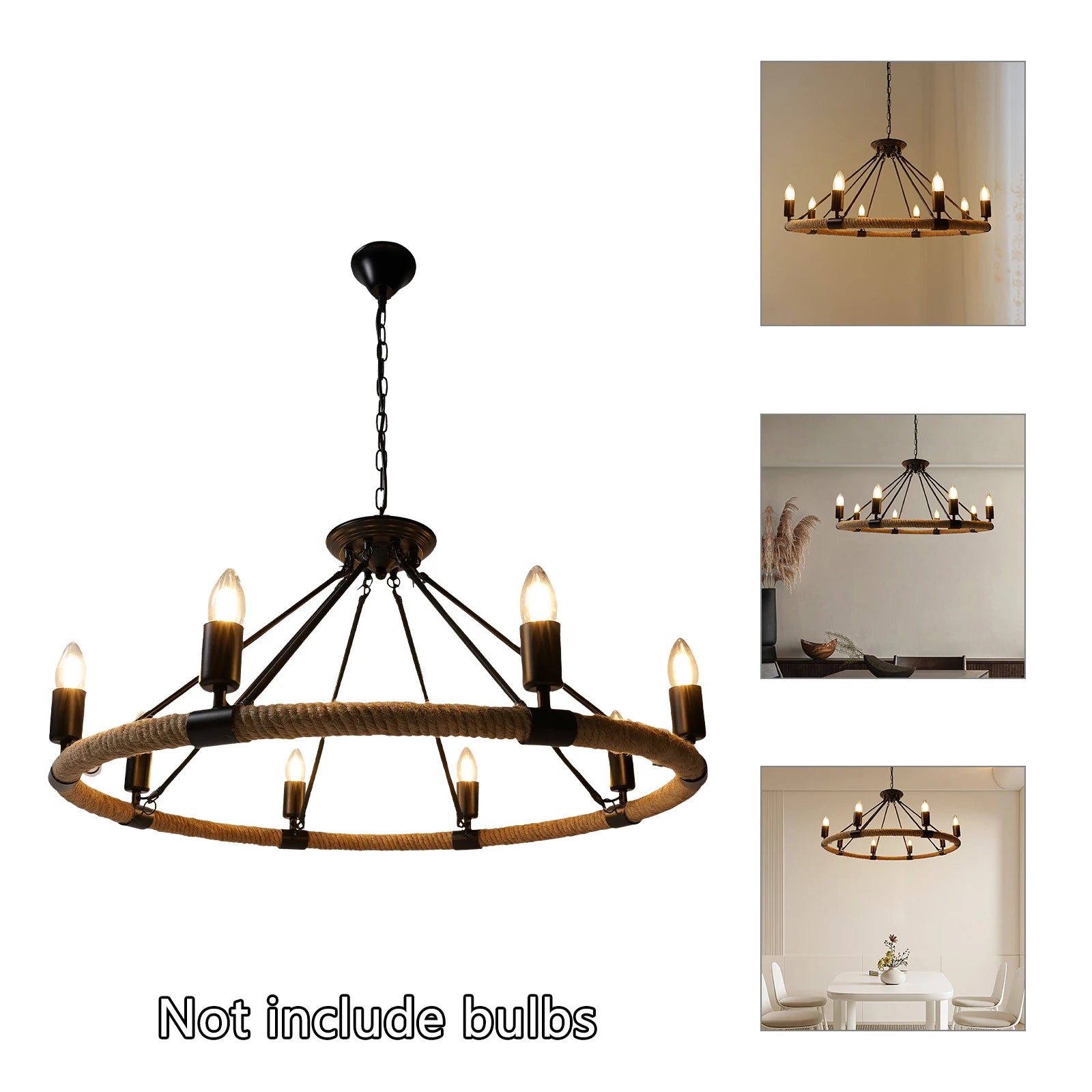 31.5" Rustic Wagon Wheel Farmhouse Chandelier
