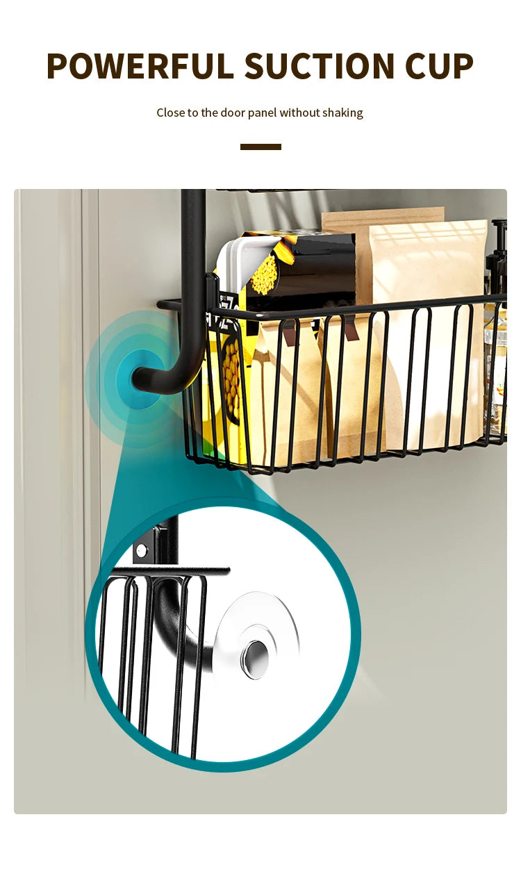 Multi-Layer Hanging Door Storage Basket – Black