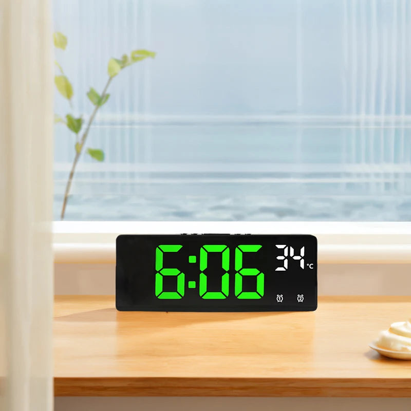 Digital Travel Alarm Clock with Temperature & Large Display
