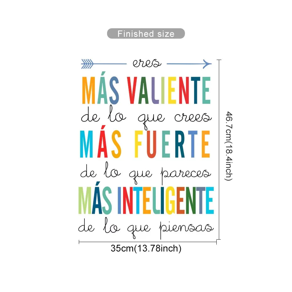 Spanish Wall Stickers for Kids Room & Therapy Office