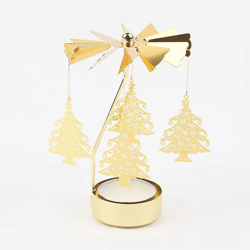 Metal Rotating Candle Holder – Christmas & Party Decor